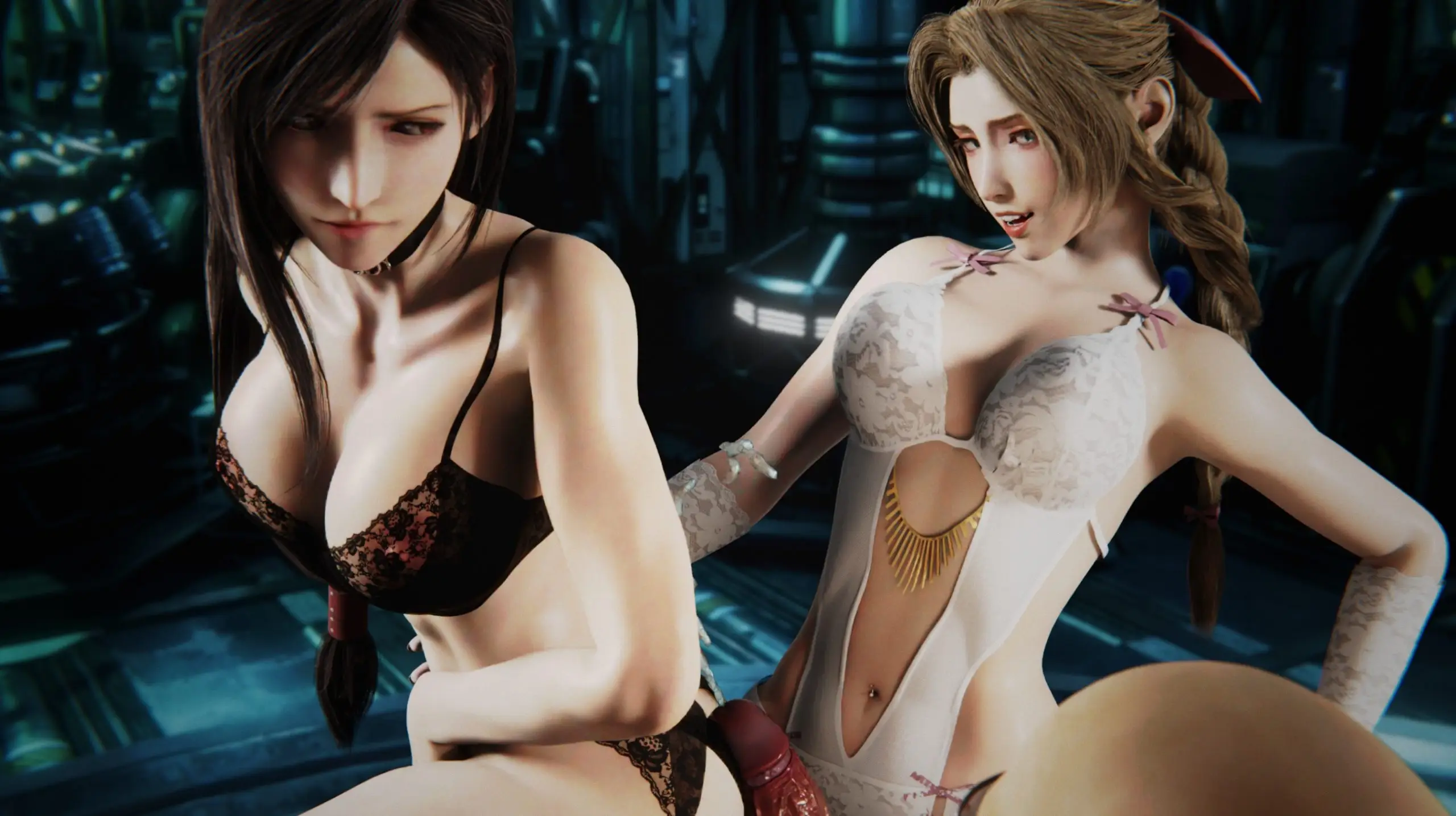 Free 8K VR adult video Tifa & Aerith's Intimate Encounter with Rude - Final Fantasy Erotic Parody