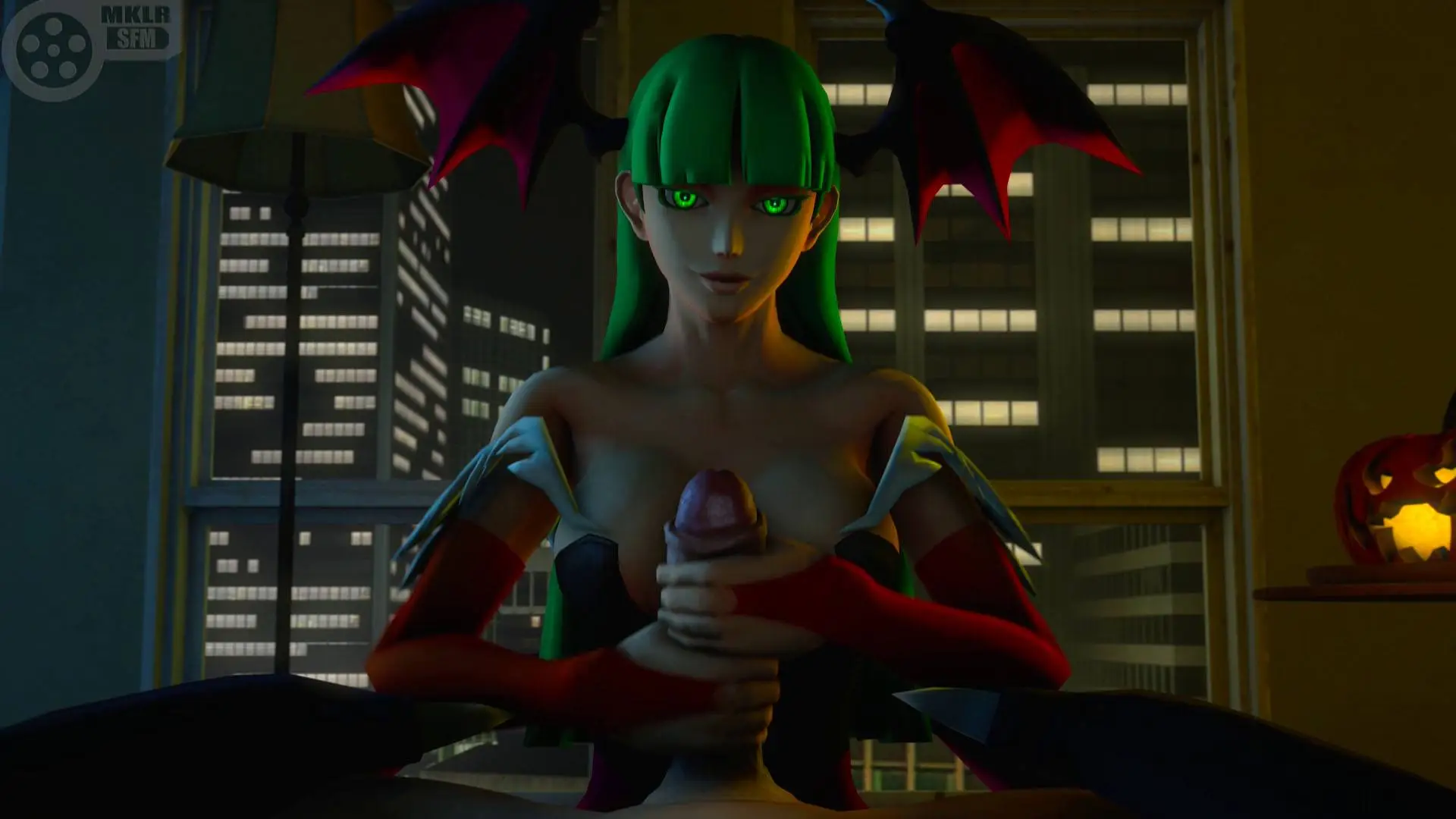 Morrigan's Playful Embrace: A Sexy Parody