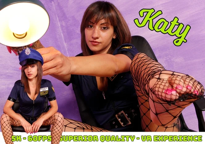 Katy the Cop Shows Off Her Alluring Fishnet Feet