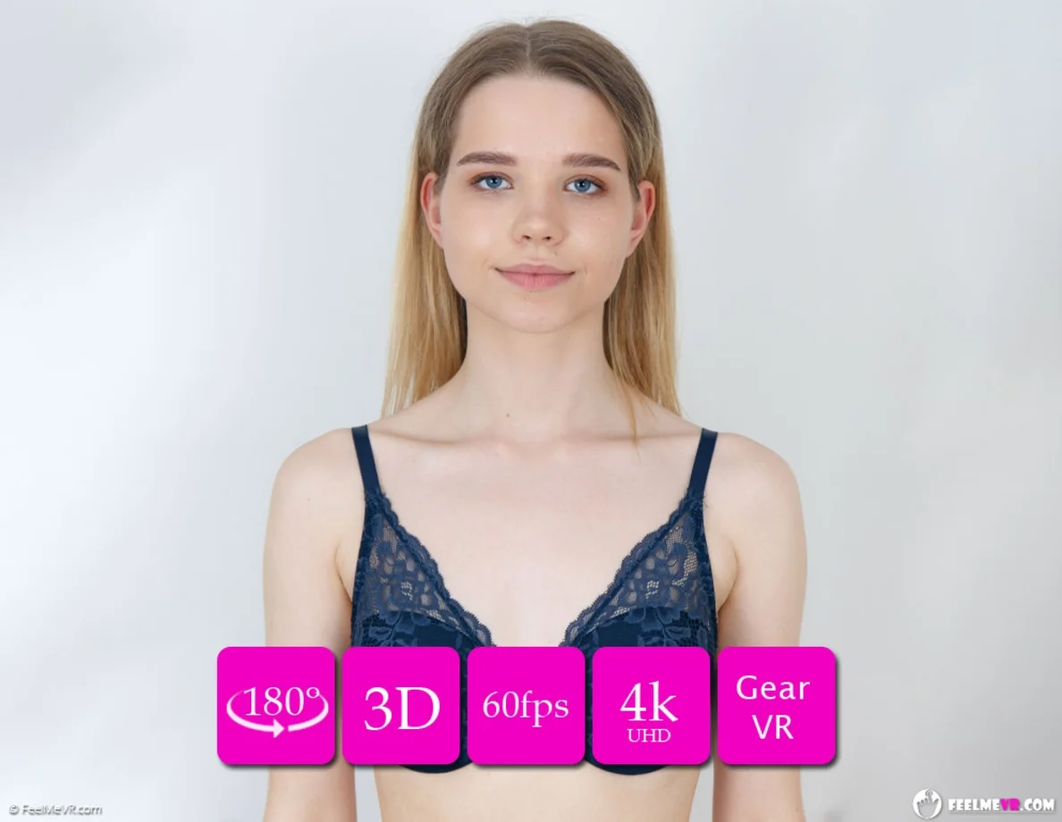 18-year-old Juna's Realistic VR180 Audition: Bare-chested and Radiant