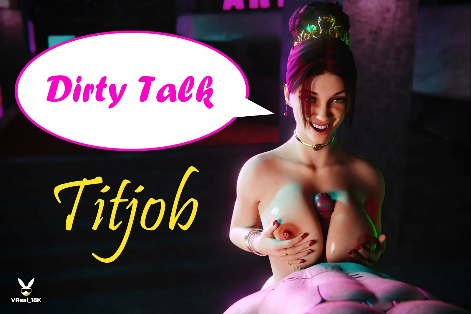 Free 8K VR adult video Dirty Talk Titjob - your dick will explode between the tits of Scarlet Fyre, our new OC